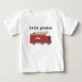 Niedlicher Personalisierter Feuerwehrmann Baby T-shirt (Vorderseite)