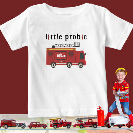 Niedlicher Personalisierter Feuerwehrmann Baby T-shirt