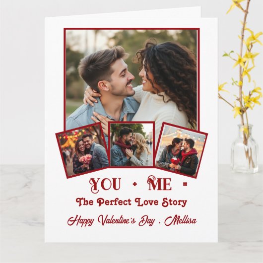 Niedlicher personalisierter Foto Valentinstag Karte (Gelbe Blume)