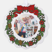 Niedlicher Personalisierter Foto Weihnachtskranz Ornament Karte (Vorderseite)