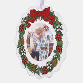 Niedlicher Personalisierter Foto Weihnachtskranz Ornament Karte (Links)