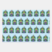 Niedlicher Personalisierter Frosch Thema Geburtsta Geschenkpapier Set (Vorderseite)