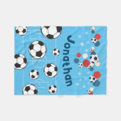 Niedlicher Personalisierter Fußball-Fußball-Ball Fleecedecke (Vorderseite (Horizontal))