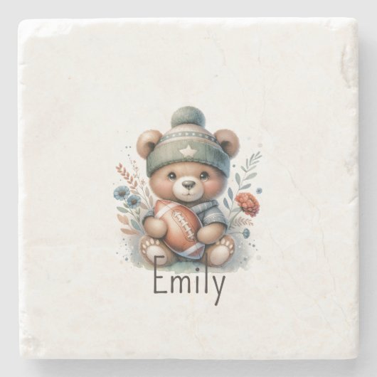 Niedlicher Personalisierter Fußballstein Untersetz Steinuntersetzer (Vorderseite)