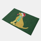 Niedlicher Personalisierter Gelbe Labrador Fußmatte (Schrägansicht)