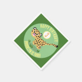 Niedlicher personalisierter glücklicher Gepard Geb Serviette (Ecke)