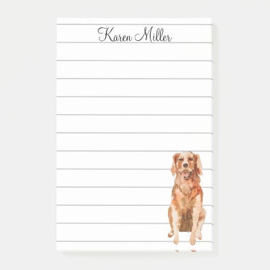Niedlicher Personalisierter Golden Retriever Post-it Klebezettel (Vorderseite)