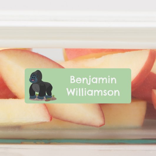Niedlicher, personalisierter großer Gorilla-Cartoo Etiketten (Befestigt)