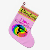 NIEDLICHER PERSONALISIERTER GYMNAST CHRISTMAS STRU GROßER WEIHNACHTSSTRUMPF (Vorderansicht (hängend))