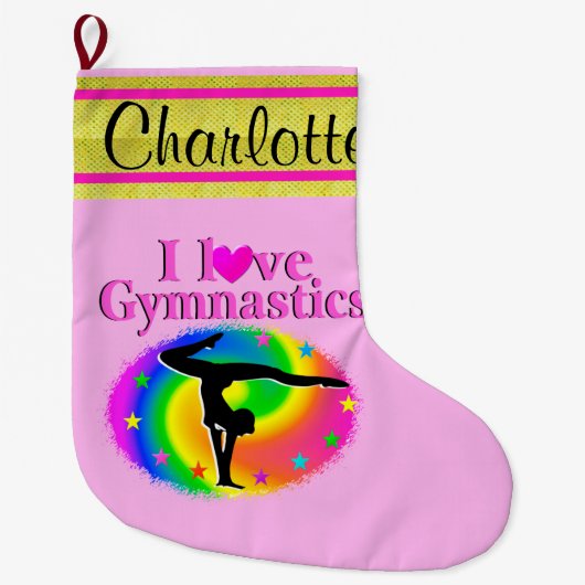 NIEDLICHER PERSONALISIERTER GYMNAST CHRISTMAS STRU GROßER WEIHNACHTSSTRUMPF (Vorderseite)