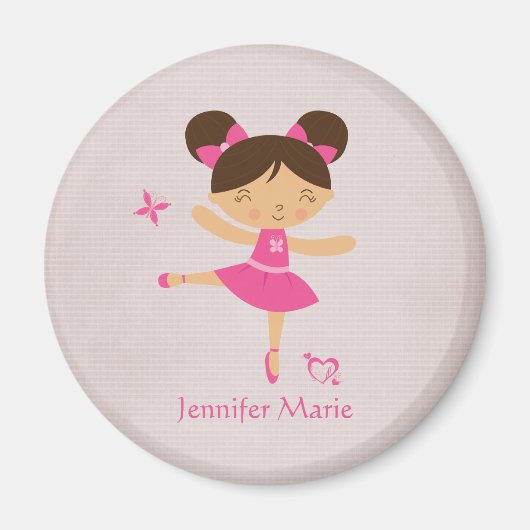 Niedlicher personalisierter Haarballerinmagnet Magnet (Vorne)