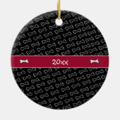 Niedlicher Personalisierter Hund Foto Knochen-Must Keramik Ornament (Hinten)