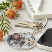 Niedlicher Personalisierter Hund Lover Foto Schlüsselanhänger (Vorderseite rechts)