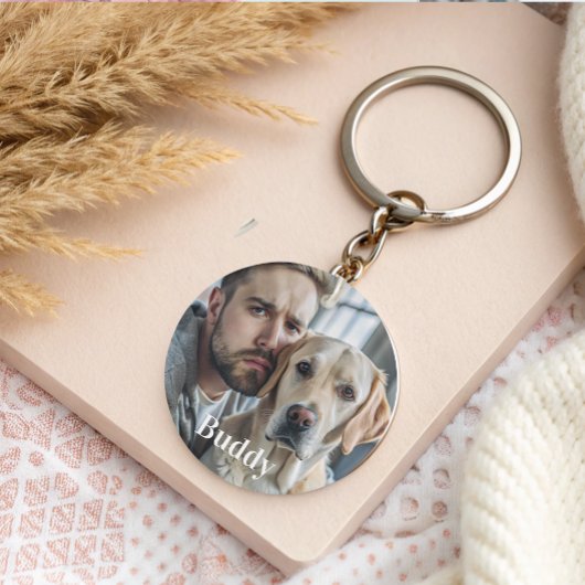 Niedlicher Personalisierter Hund Lover Foto Schlüsselanhänger