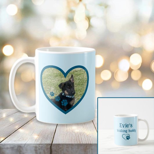 Niedlicher Personalisierter Hund zu Fuß Buddy Hear Kaffeetasse