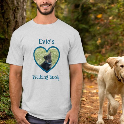 Niedlicher Personalisierter Hund zu Fuß Buddy Hear T-Shirt