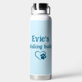 Niedlicher Personalisierter Hund zu Fuß Buddy Hear Trinkflasche (Rückseite)