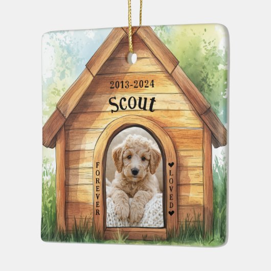 Niedlicher Personalisierter Hundeplan Keramikornament (Links)