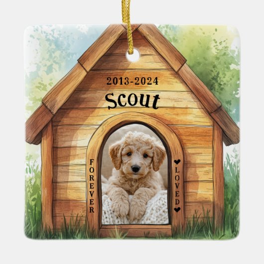 Niedlicher Personalisierter Hundeplan Keramikornament (Vorderseite)