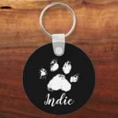 Niedlicher Personalisierter Hundeschlitz Beileid H Schlüsselanhänger (Rückseite)