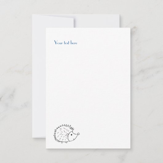 Niedlicher Personalisierter Igel Dankeskarte (Rückseite)