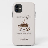 Niedlicher Personalisierter Kaffee lange Minimalis Case-Mate iPhone Hülle (Rückseite)