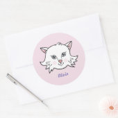 Niedlicher Personalisierter Katzenaufkleber Runder Aufkleber (Umschlag)