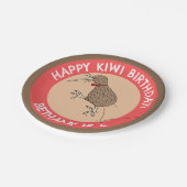 Niedlicher personalisierter Kiwi-Vogel-Geburtstag  Pappteller (Schrägansicht)