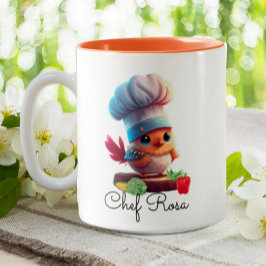 Niedlicher Personalisierter Koch Bird Zweifarbige Tasse
