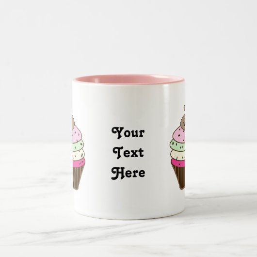 niedlicher, personalisierter Kuchen Zweifarbige Tasse (Mittel)