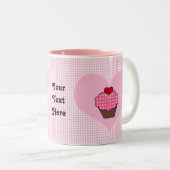 niedlicher, personalisierter Kuchen Zweifarbige Tasse (VorderseiteRechts)