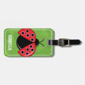 Niedlicher Personalisierter Ladybug Gepäckanhänger (Vorderseite horizontal)