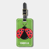 Niedlicher Personalisierter Ladybug Gepäckanhänger (Vorderseite vertikal)