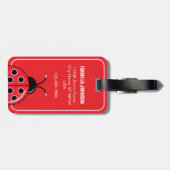 Niedlicher Personalisierter Ladybug Gepäckanhänger (Rückseite horizontal)