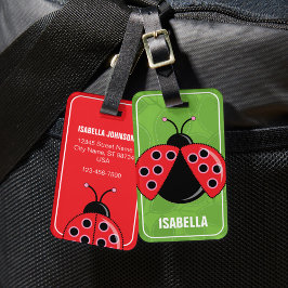Niedlicher Personalisierter Ladybug Gepäckanhänger