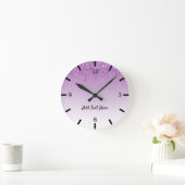 Niedlicher Personalisierter Lila Glitzer Runde Wanduhr (Zuhause)