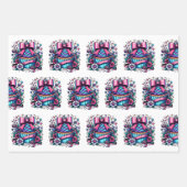 Niedlicher Personalisierter Lila und blauer Cupcak Geschenkpapier Set (Vorderseite 3)