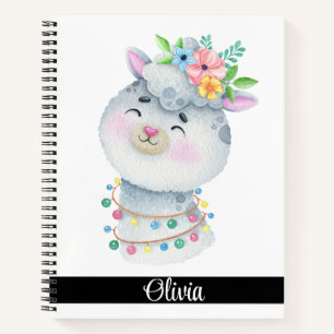 Niedlicher Personalisierter Llama Notizblock