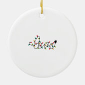 Niedlicher Personalisierter Merry CatMus Weihnacht Keramik Ornament (Hinten)
