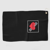 Niedlicher Personalisierter Name des roten Herzens Golfhandtuch (Horizontal)