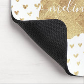 Niedlicher Personalisierter Name Gold Hearts Mouse Mousepad (Ecke)