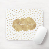 Niedlicher Personalisierter Name Gold Hearts Mouse Mousepad (Mit Mouse)
