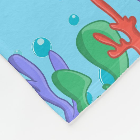 Niedlicher Personalisierter Name Hai Ozeane Leben  Fleecedecke (Ecke)