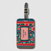 Niedlicher Personalisierter Name Inspirivity Flora Gepäckanhänger (Vorderseite Vertikal)
