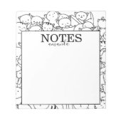 Niedlicher Personalisierter Name Katzen Notizblock (Vorderseite)