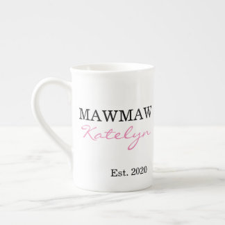 Niedlicher Personalisierter Name Mawmaw Jahr festg Porzellantasse