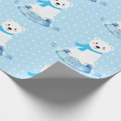 Niedlicher Personalisierter Name Polar Bear Baby B Geschenkpapier (Ecke)