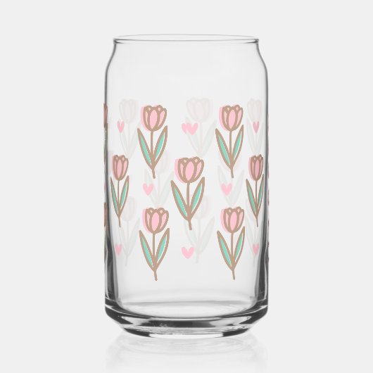 Niedlicher Personalisierter Name und rosa Tulip Bl Dosenglas (Rechts)