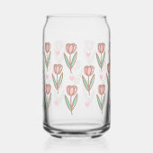 Niedlicher Personalisierter Name und rosa Tulip Bl Dosenglas (Links)