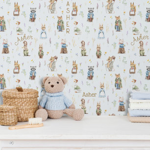 Niedlicher Personalisierter Name Woodland Animals Tapete